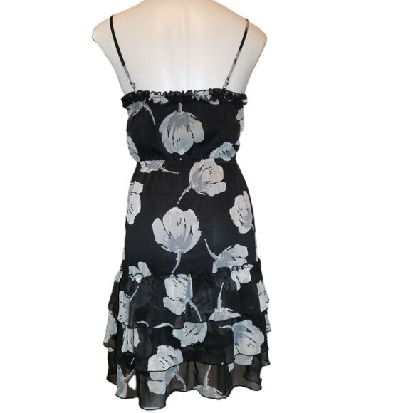 ❤️ 4/$20 Old Navy dress Women's XS Black gray flower Adjustable spaghetti straps - Picture 11 of 13